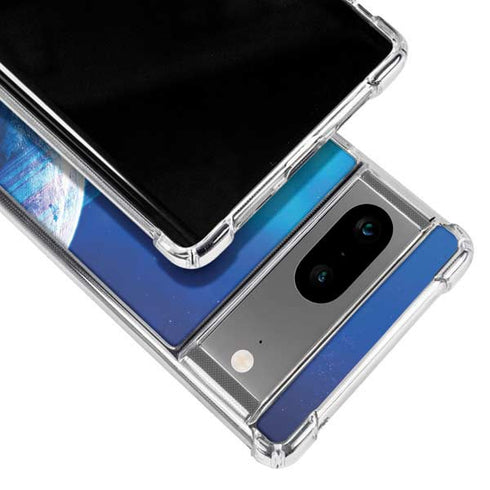 View of a Planet as it Looms in Close Orbit and with Rings Google Pixel 8a Clear Case