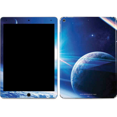 View of a Planet as it Looms in Close Orbit and with Rings iPad Skins