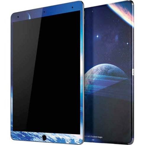 View of a Planet as it Looms in Close Orbit and with Rings iPad Skins