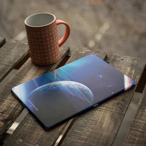 View of a Planet as it Looms in Close Orbit and with Rings iPad Skins