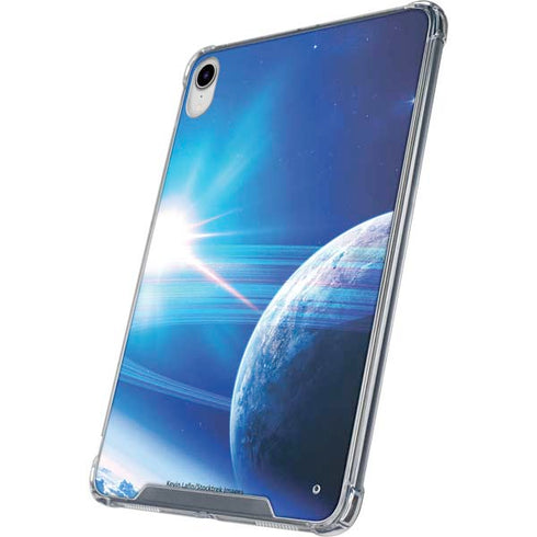 View of a Planet as it Looms in Close Orbit and with Rings iPad 11th Gen (2025) Clear Case