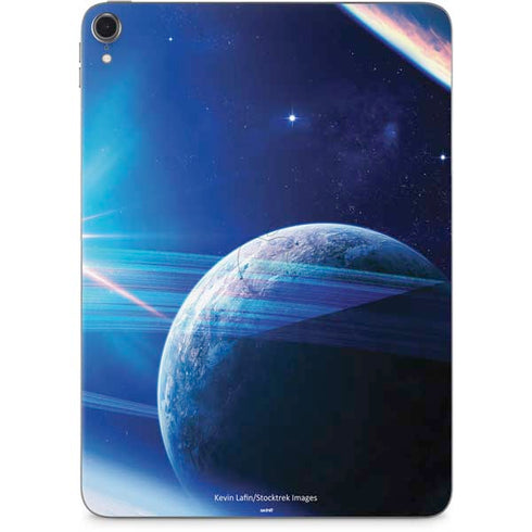 View of a Planet as it Looms in Close Orbit and with Rings Apple iPad Pro Skin