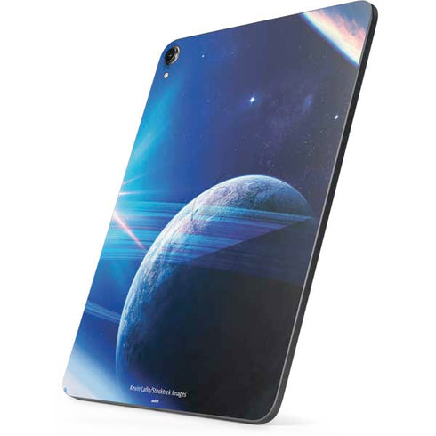 View of a Planet as it Looms in Close Orbit and with Rings Apple iPad Pro Skin
