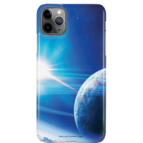 View of a Planet as it Looms in Close Orbit and with Rings iPhone Cases