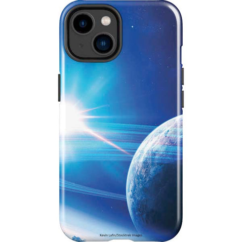 View of a Planet as it Looms in Close Orbit and with Rings iPhone 15 Impact Case
