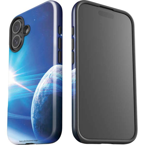 View of a Planet as it Looms in Close Orbit and with Rings iPhone 16 Impact Case