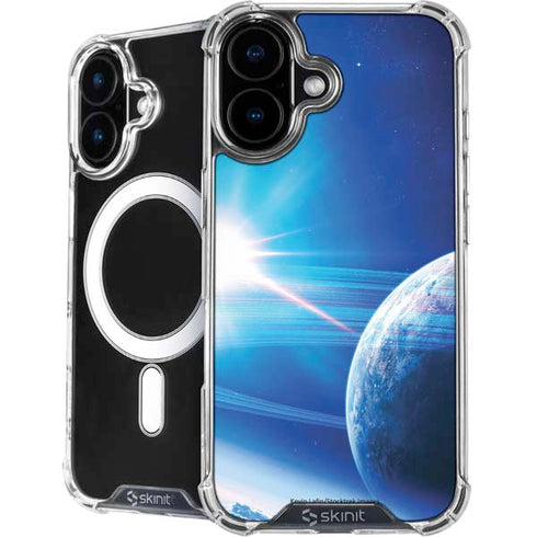 View of a Planet as it Looms in Close Orbit and with Rings iPhone 16 MagSafe Case