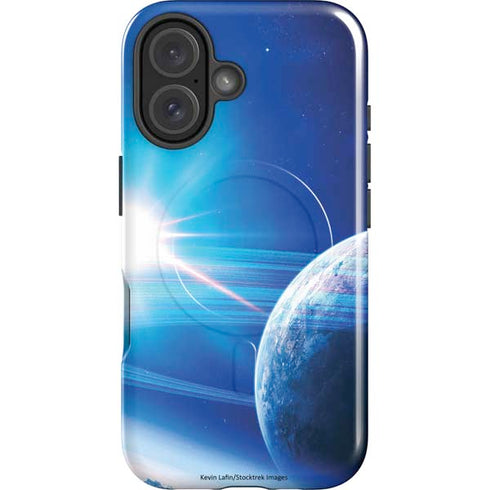 View of a Planet as it Looms in Close Orbit and with Rings iPhone 16 Magsafe Impact Case