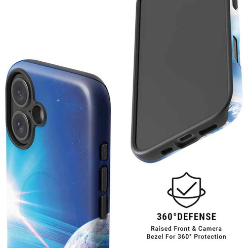View of a Planet as it Looms in Close Orbit and with Rings iPhone 16 Magsafe Impact Case