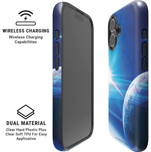 View of a Planet as it Looms in Close Orbit and with Rings iPhone 16 Magsafe Impact Case