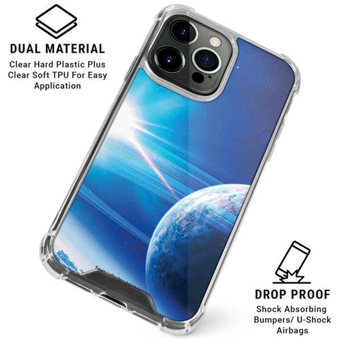 View of a Planet as it Looms in Close Orbit and with Rings iPhone 16 Pro Clear Case