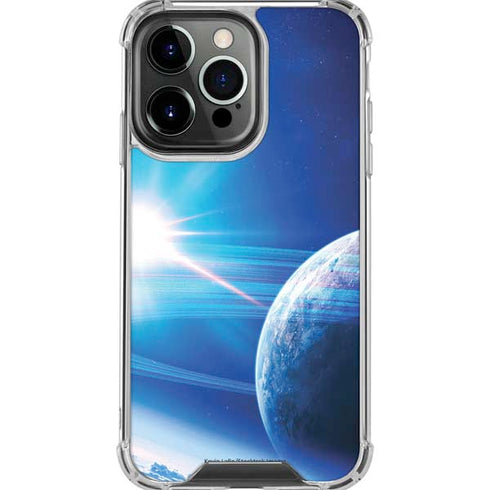 View of a Planet as it Looms in Close Orbit and with Rings iPhone 16 Pro Max Clear Case