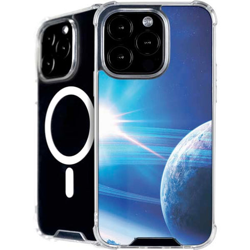 View of a Planet as it Looms in Close Orbit and with Rings iPhone 16 Pro Max MagSafe Case