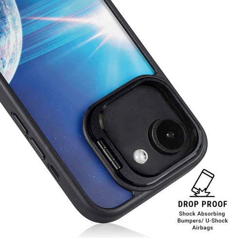 View of a Planet as it Looms in Close Orbit and with Rings iPhone 16e Kickstand Case