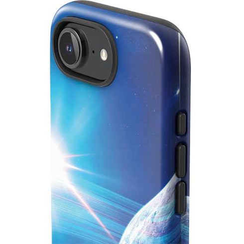 View of a Planet as it Looms in Close Orbit and with Rings iPhone 16e Impact Case