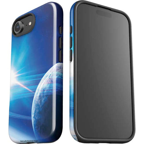 View of a Planet as it Looms in Close Orbit and with Rings iPhone 16e Impact Case