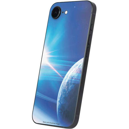 View of a Planet as it Looms in Close Orbit and with Rings iPhone 16e Skin