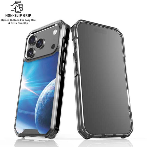 View of a Planet as it Looms in Close Orbit and with Rings iPhone 18 Pro Clear Case