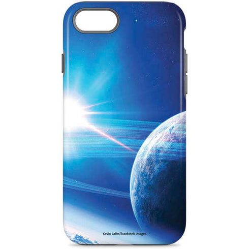 View of a Planet as it Looms in Close Orbit and with Rings iPhone Cases