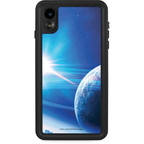 View of a Planet as it Looms in Close Orbit and with Rings iPhone Cases
