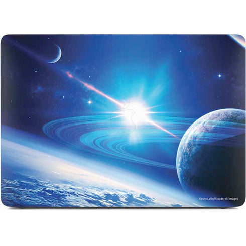 View of a Planet as it Looms in Close Orbit and with Rings Apple MacBook Air Skin