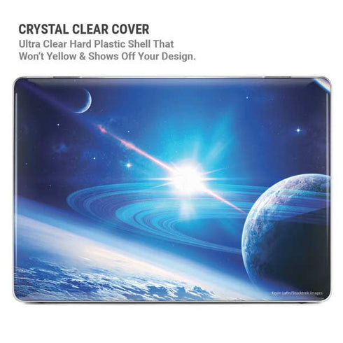 View of a Planet as it Looms in Close Orbit and with Rings MacBook Pro 14in (2021-24) Case plus Skin