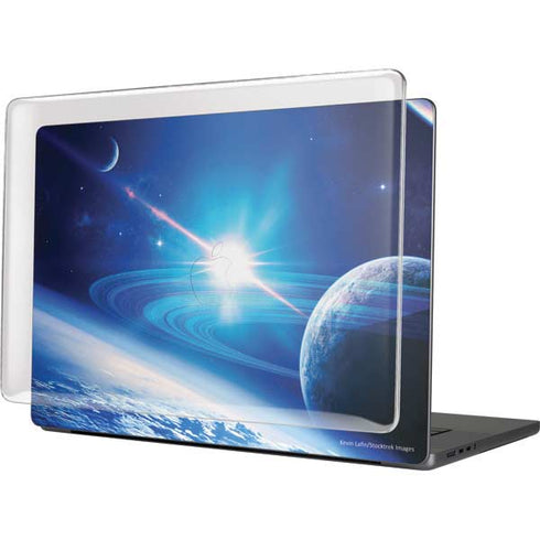 View of a Planet as it Looms in Close Orbit and with Rings MacBook Cases