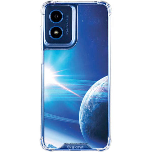 View of a Planet as it Looms in Close Orbit and with Rings Moto G 5G (2024) Clear Case