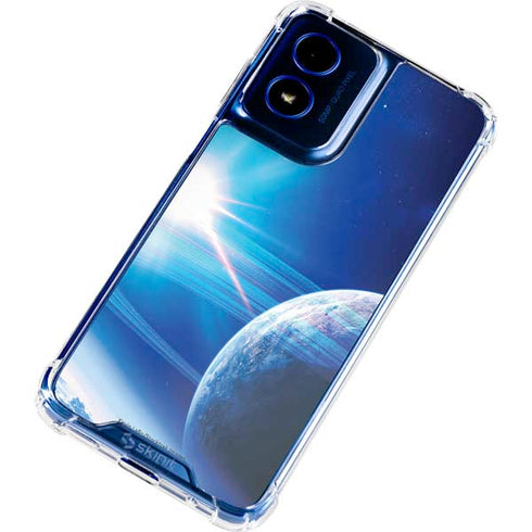 View of a Planet as it Looms in Close Orbit and with Rings Moto G 5G (2024) Clear Case