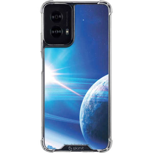 View of a Planet as it Looms in Close Orbit and with Rings Moto G Power 5G (2024) Clear Case