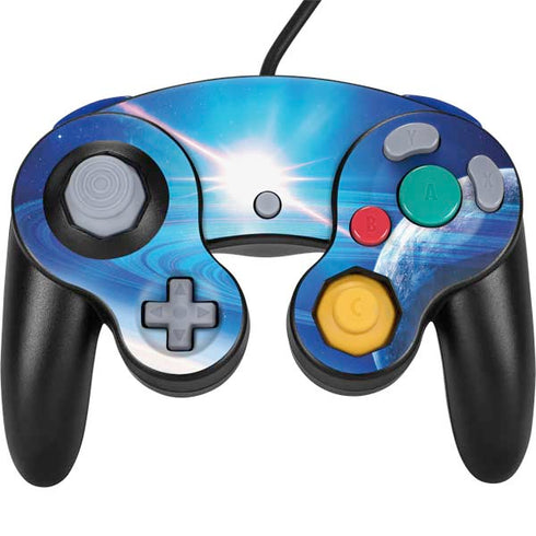 View of a Planet as it Looms in Close Orbit and with Rings Nintendo Skins