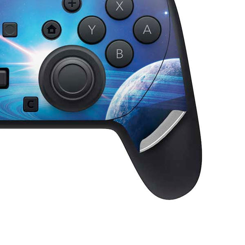 View of a Planet as it Looms in Close Orbit and with Rings Nintendo Switch 2 (2025) Pro Controller Skin