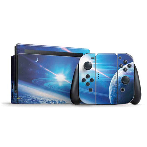 View of a Planet as it Looms in Close Orbit and with Rings Nintendo Skins