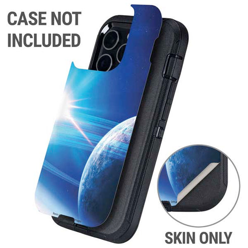View of a Planet as it Looms in Close Orbit and with Rings Otterbox Defender iPhone Skin
