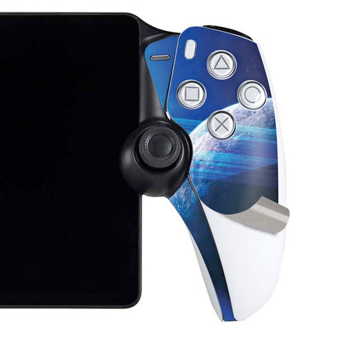 View of a Planet as it Looms in Close Orbit and with Rings PlayStation Portal Remote Player Skin