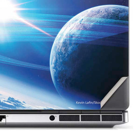 View of a Planet as it Looms in Close Orbit and with Rings Dell Precision Skin