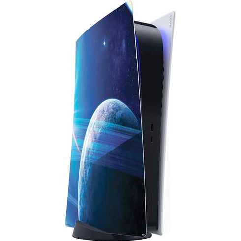 View of a Planet as it Looms in Close Orbit and with Rings PlayStation PS5 Skins