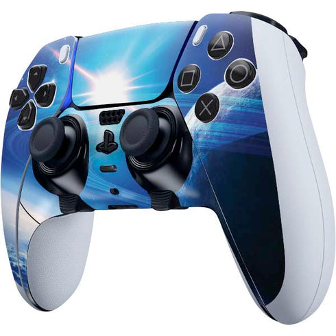 View of a Planet as it Looms in Close Orbit and with Rings PS5 DualSense Edge Pro Controller Skin
