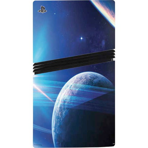 View of a Planet as it Looms in Close Orbit and with Rings PS5 Pro Disk Bundle Skin