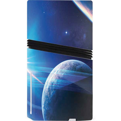View of a Planet as it Looms in Close Orbit and with Rings PS5 Pro Disk Bundle Skin
