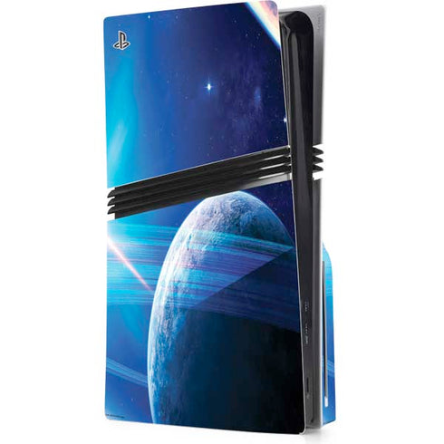View of a Planet as it Looms in Close Orbit and with Rings PlayStation PS5 Skins