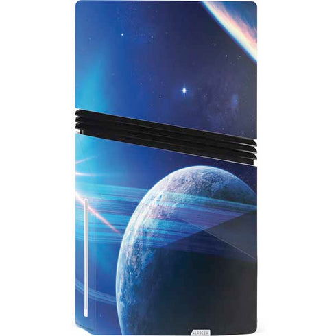 View of a Planet as it Looms in Close Orbit and with Rings PS5 Pro Disk Console Skin