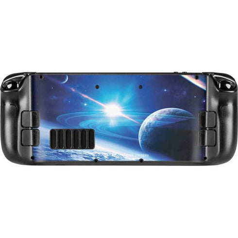 View of a Planet as it Looms in Close Orbit and with Rings Steam Deck Handheld Gaming Computer Skin