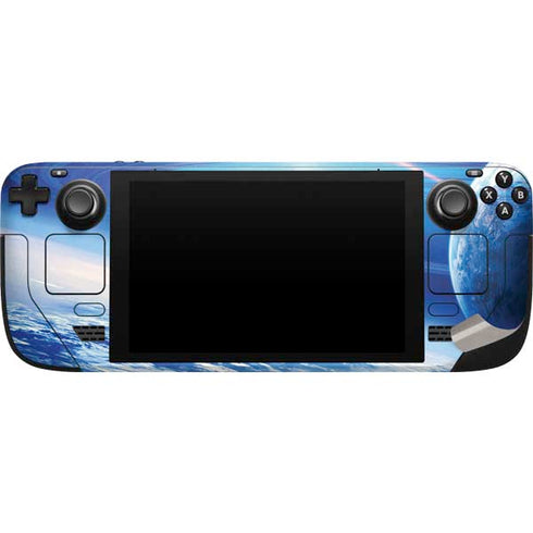 View of a Planet as it Looms in Close Orbit and with Rings Steam Deck Handheld Gaming Computer Skin