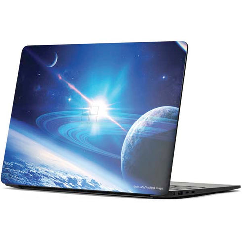View of a Planet as it Looms in Close Orbit and with Rings Surface Laptop 7 15in Skin