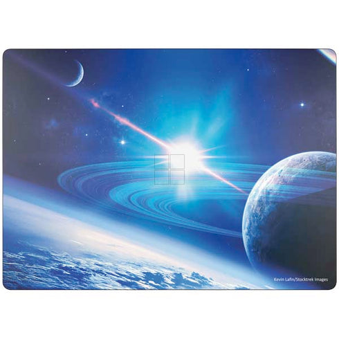 View of a Planet as it Looms in Close Orbit and with Rings Surface Laptop 7 15in Skin