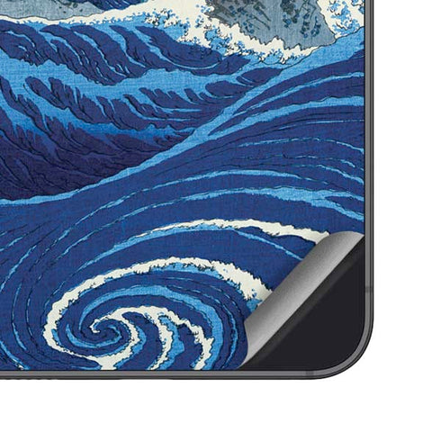 View of the Naruto whirlpools at Awa by Hiroshige Galaxy S25 Skin