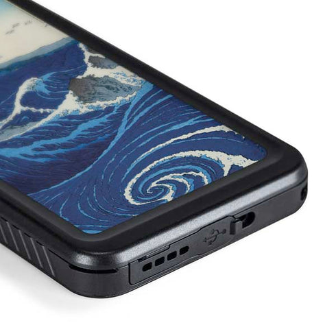 View of the Naruto whirlpools at Awa by Hiroshige Galaxy S24 Waterproof Case