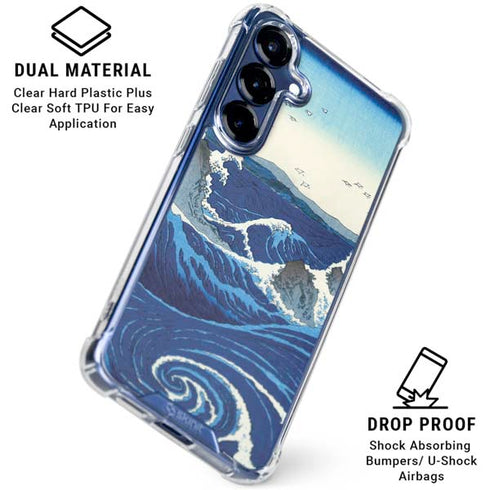 View of the Naruto whirlpools at Awa by Hiroshige Galaxy S25 Clear Case