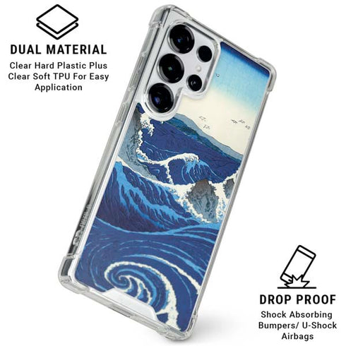 View of the Naruto whirlpools at Awa by Hiroshige Galaxy S25 Ultra Clear Case